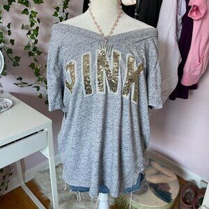 Victoria’s Secret Pink Sequin Logo Tee